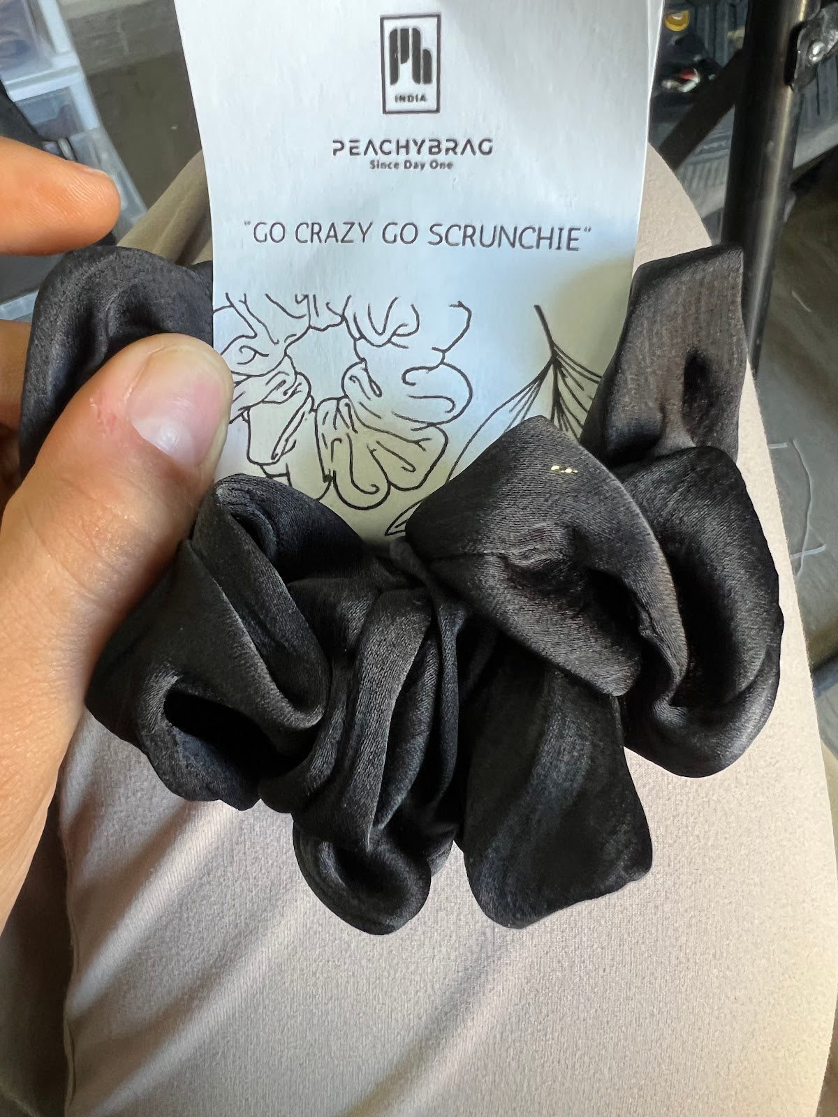 Black Soft Georgette Scrunchie