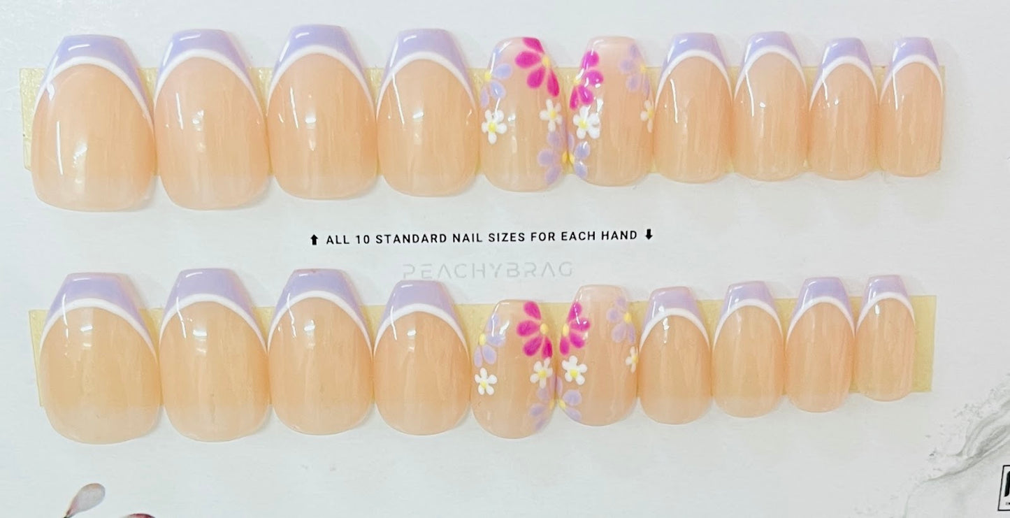 Daisy Drift French PURPLE Tips