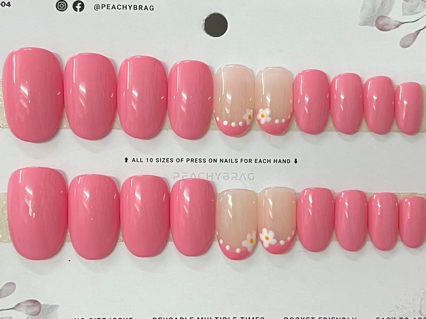 Flora PINK 4Designer Nails