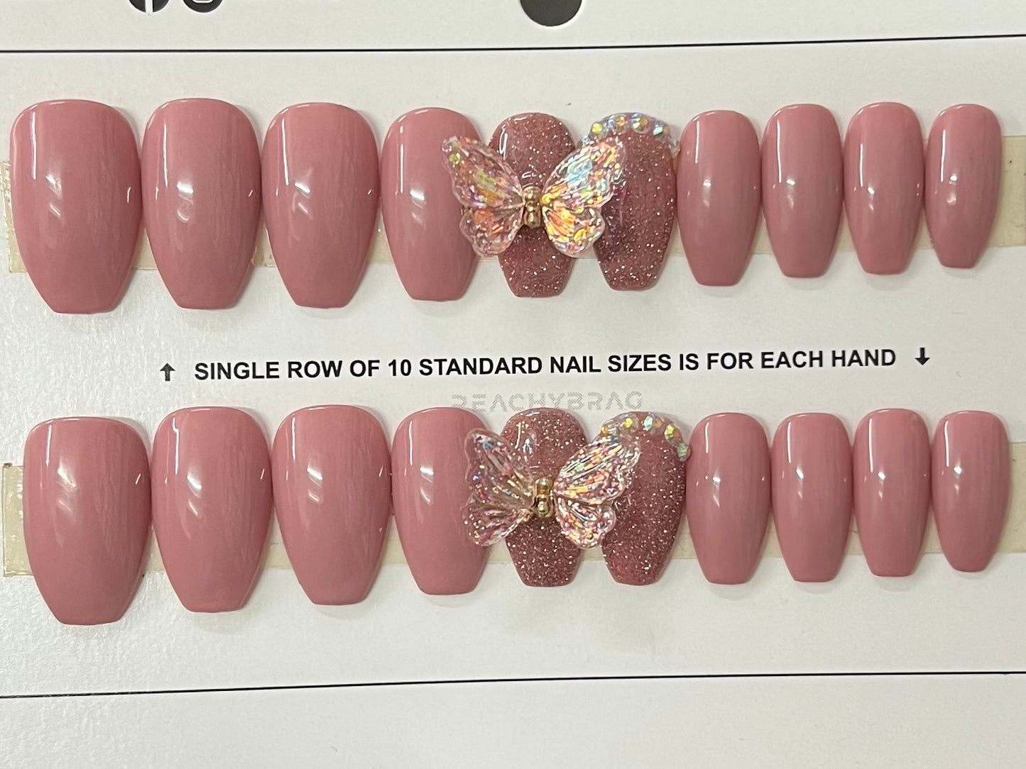 Crystal Fly PINK 4Designer Nails