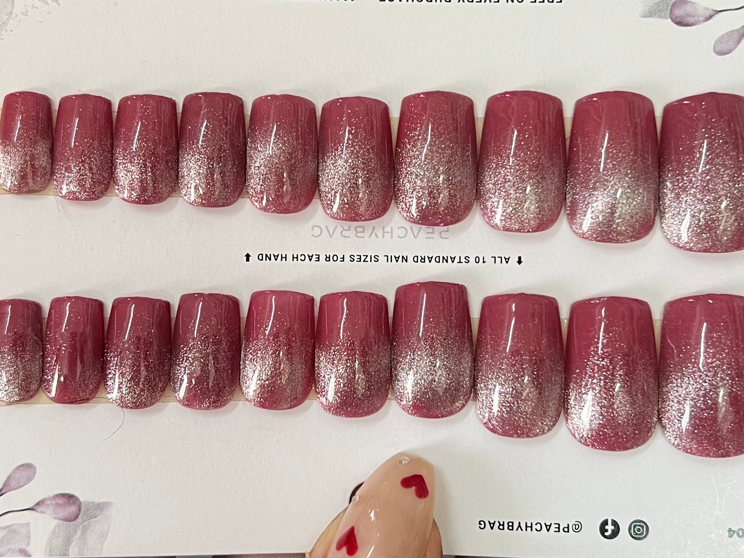 Berry Champagne Cateye Nails