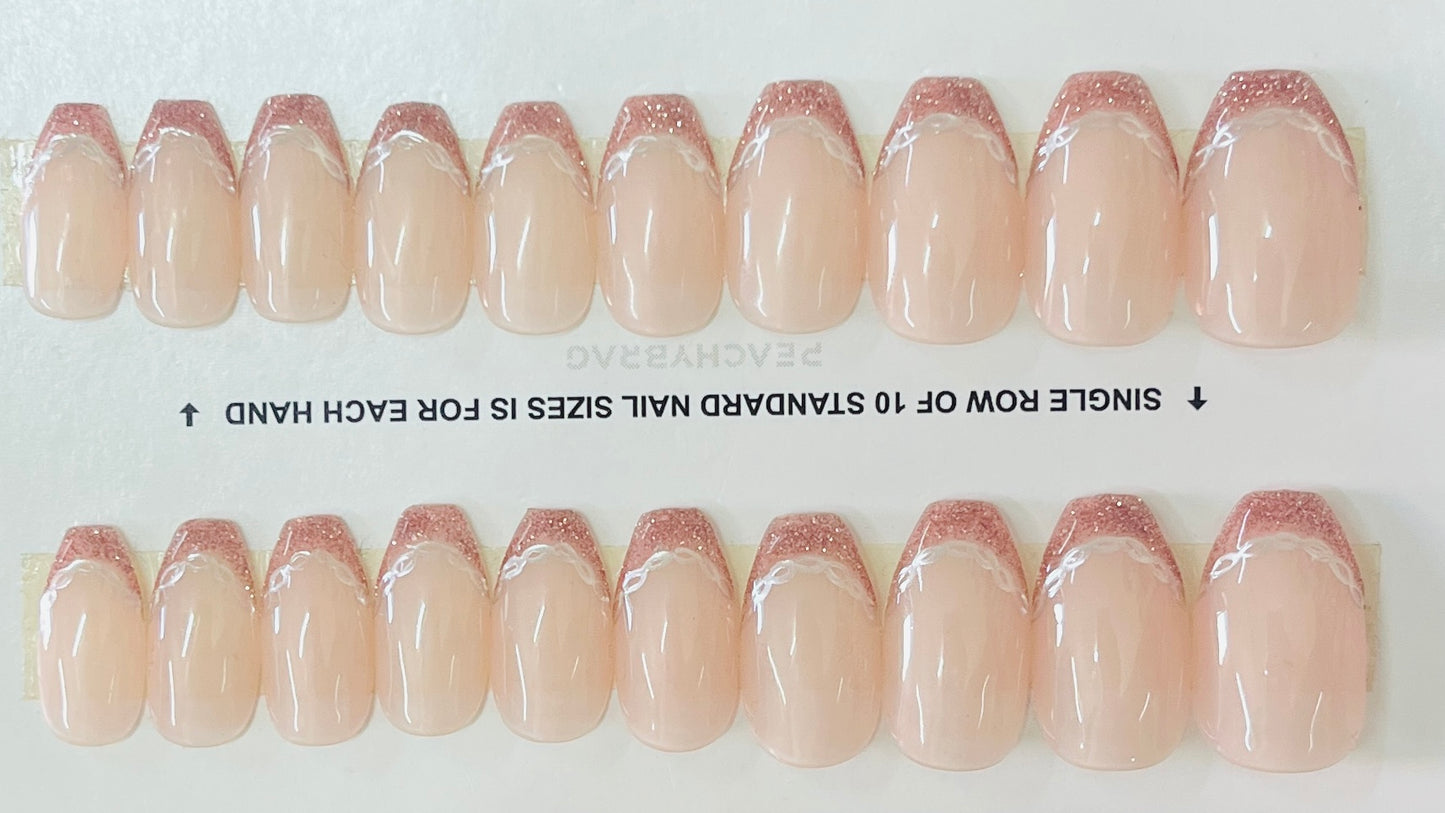 Diamond Lock French PINK Tips