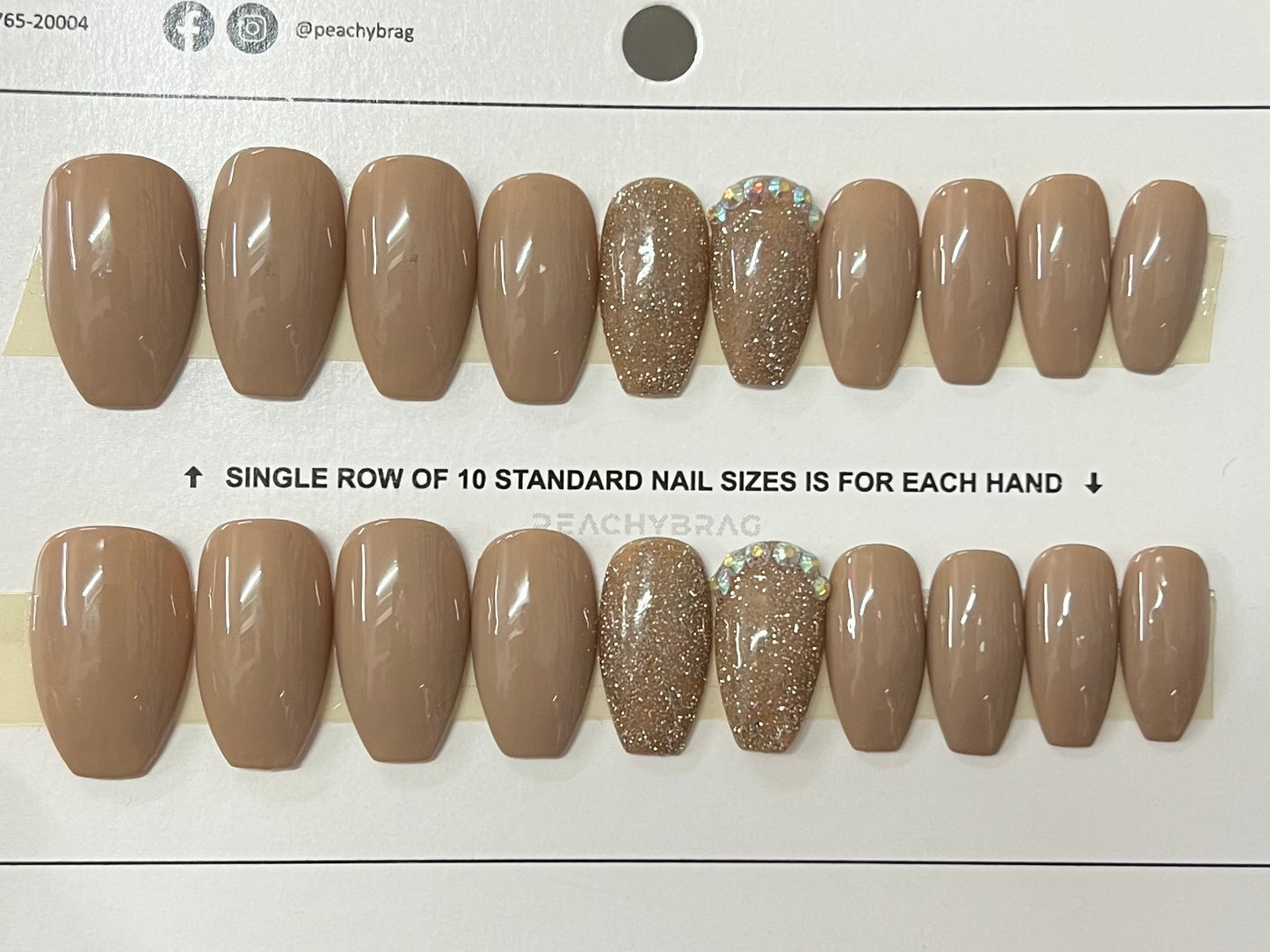 Crusted BROWN 4Designer Nails