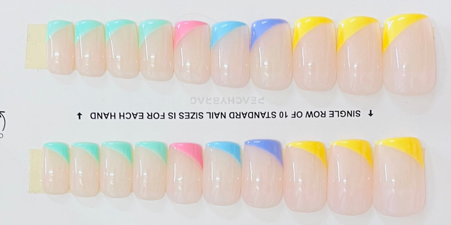 Colorful Bliss Half French Tips