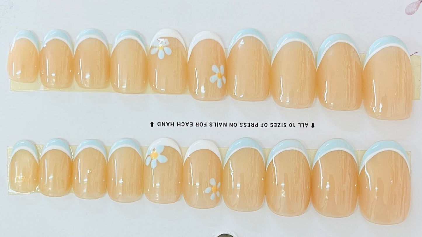 Daisy Drift French BLUE Tips