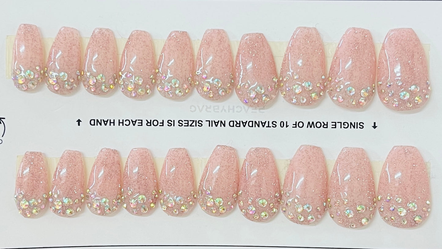 Diamond Cluster PINK Nails