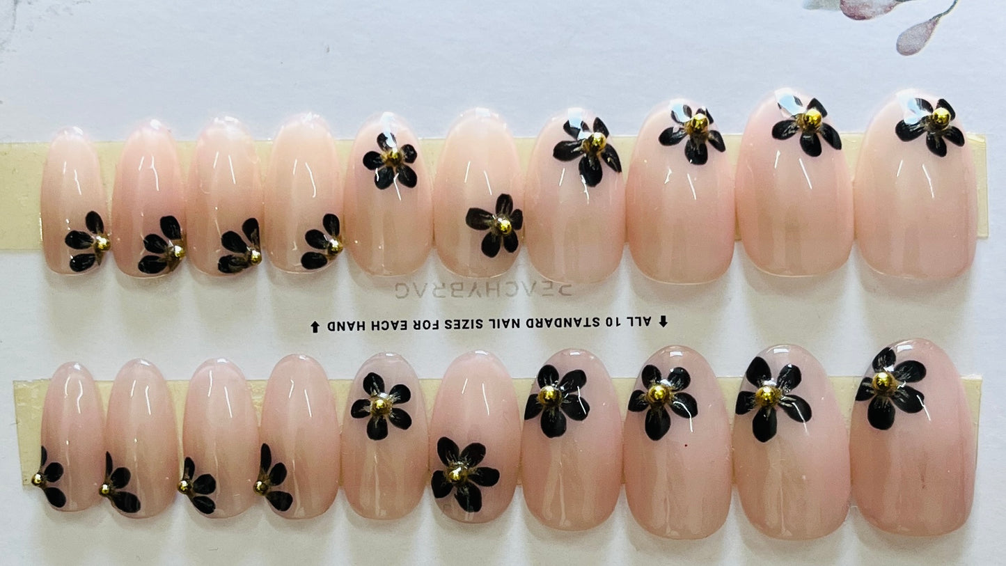 Flora Nude Press Ons