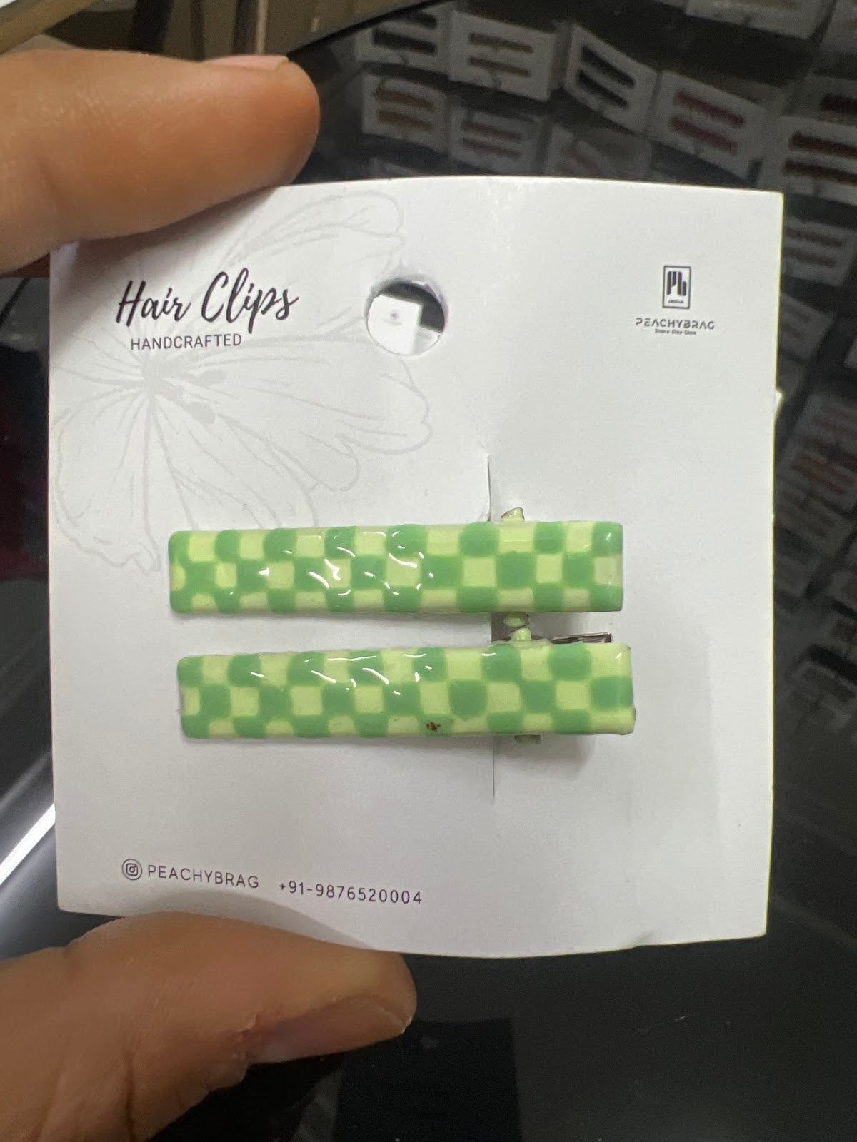 Matcha Grid HairClip