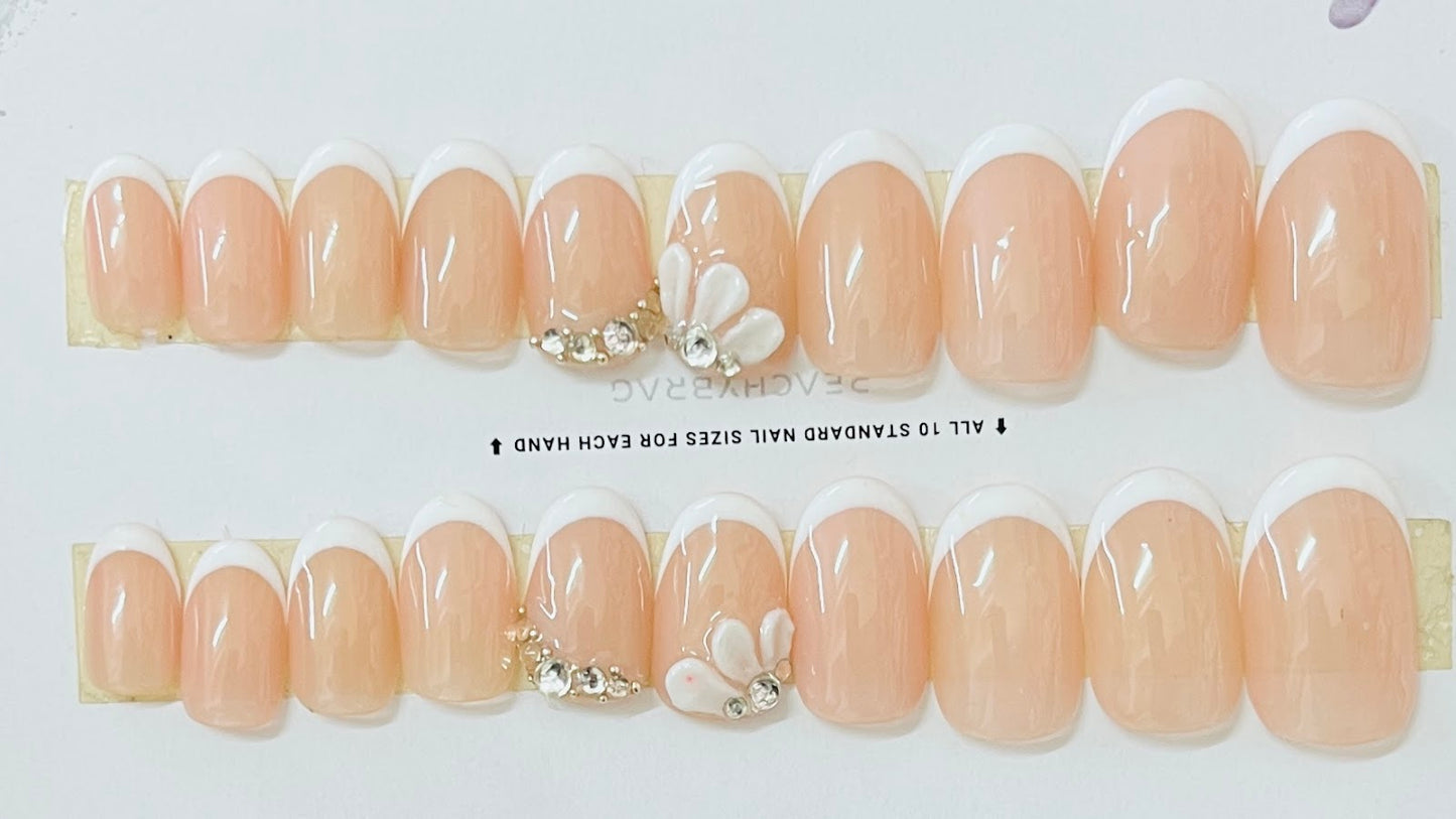 Petal Whisper French Tips