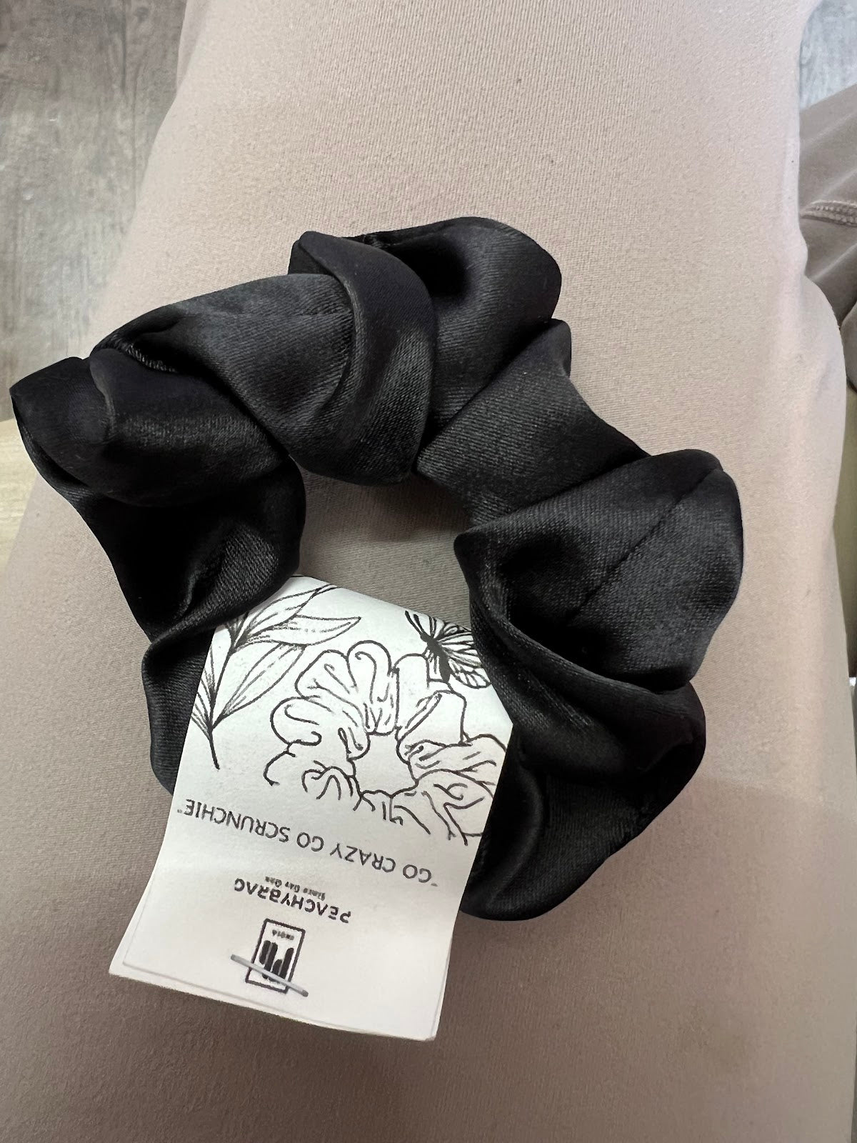 Black Satin Scrunchie