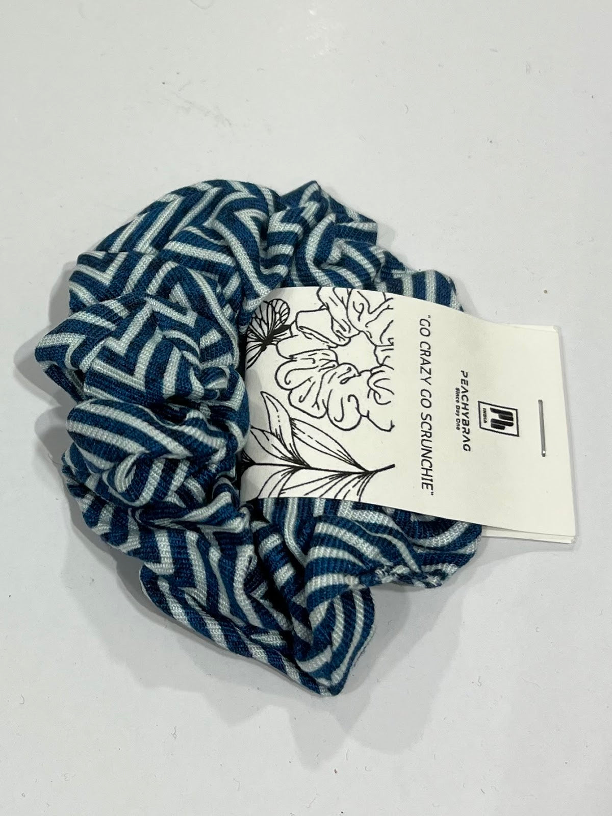Blue Zig Scrunchie
