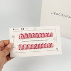 Crimson Marble press-on nails, premium reusable nail set