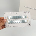 Ice Chrome false nails, premium press-on design