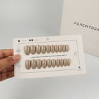 Pebble Grey press-on nail set of 20 in standard sizes