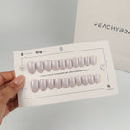 Lilac Chrome false nails, premium press-on design