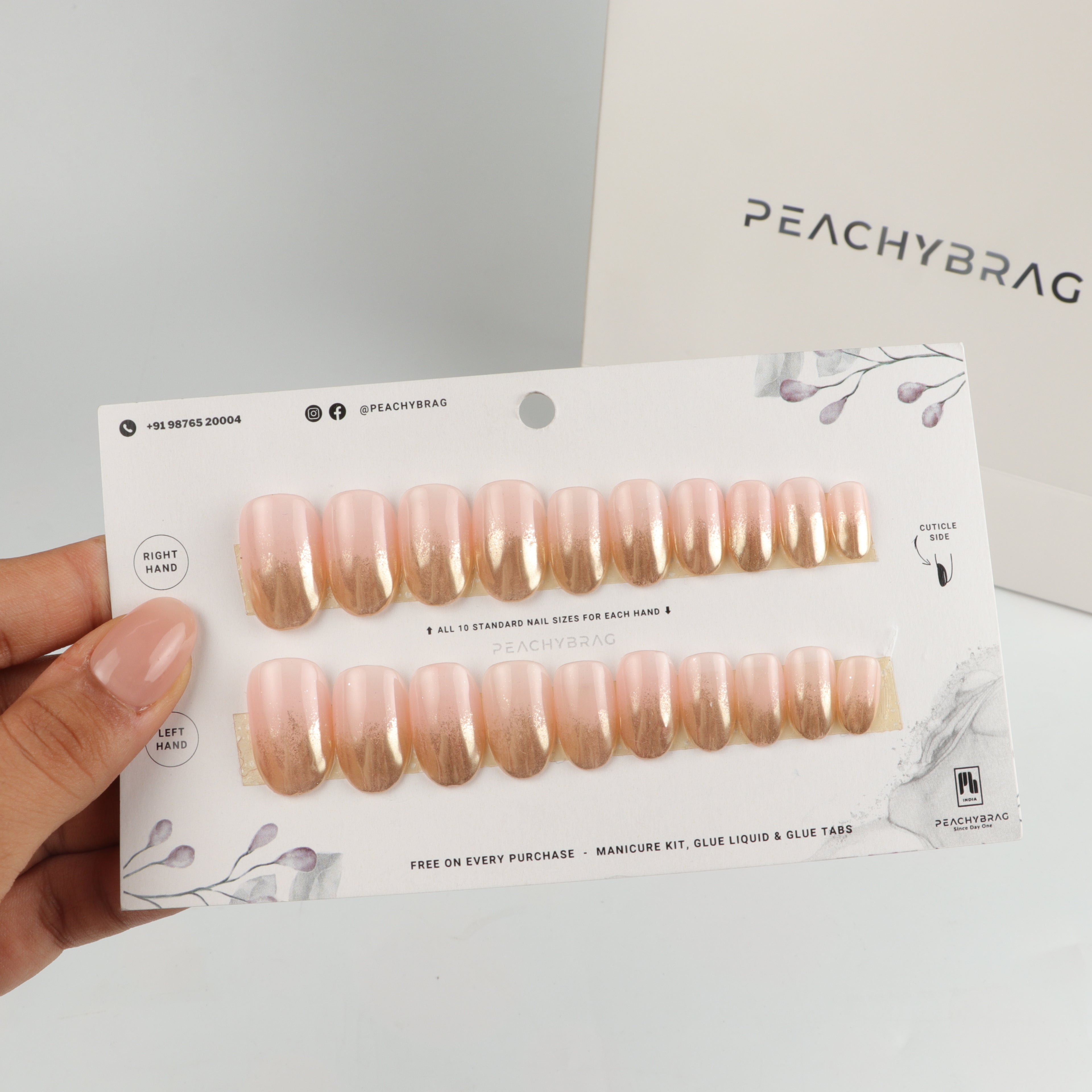 Golden Chrome Ombre Nails