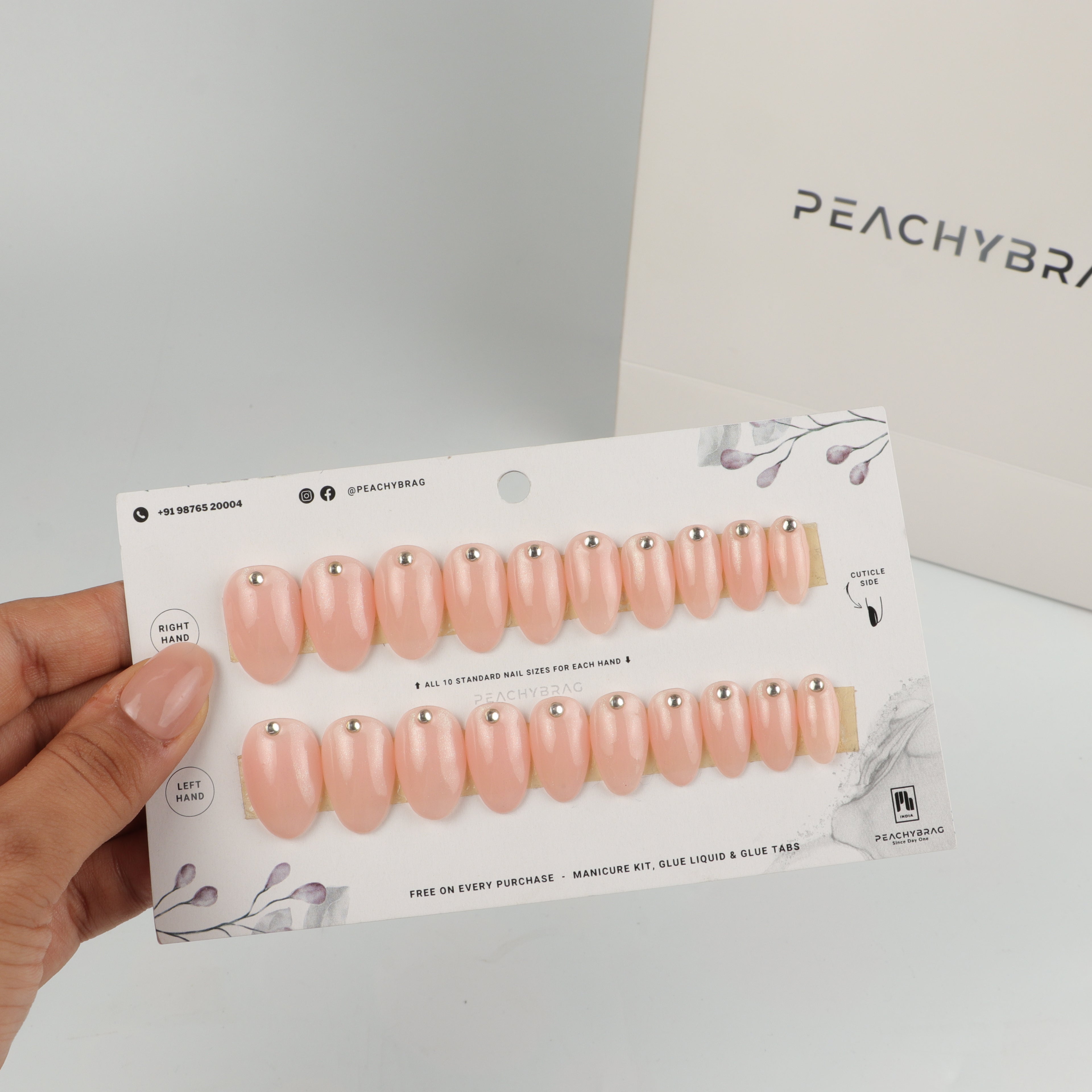 Pink Gem Press On Nails