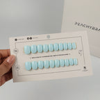 Bliss Blue press-on nail set of 20 in standard sizes