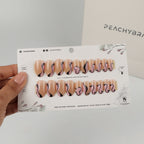 Wavy Pink press-on nails, premium reusable nail set