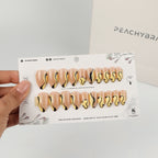 Wavy Yellow press-on nails, premium reusable nail set