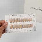 Swirl Blue press-on nails, premium reusable nail set