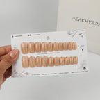 Nude Wave press-on nail set of 20 in standard sizes