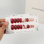 Berry Swirl press-on nails, premium reusable nail set