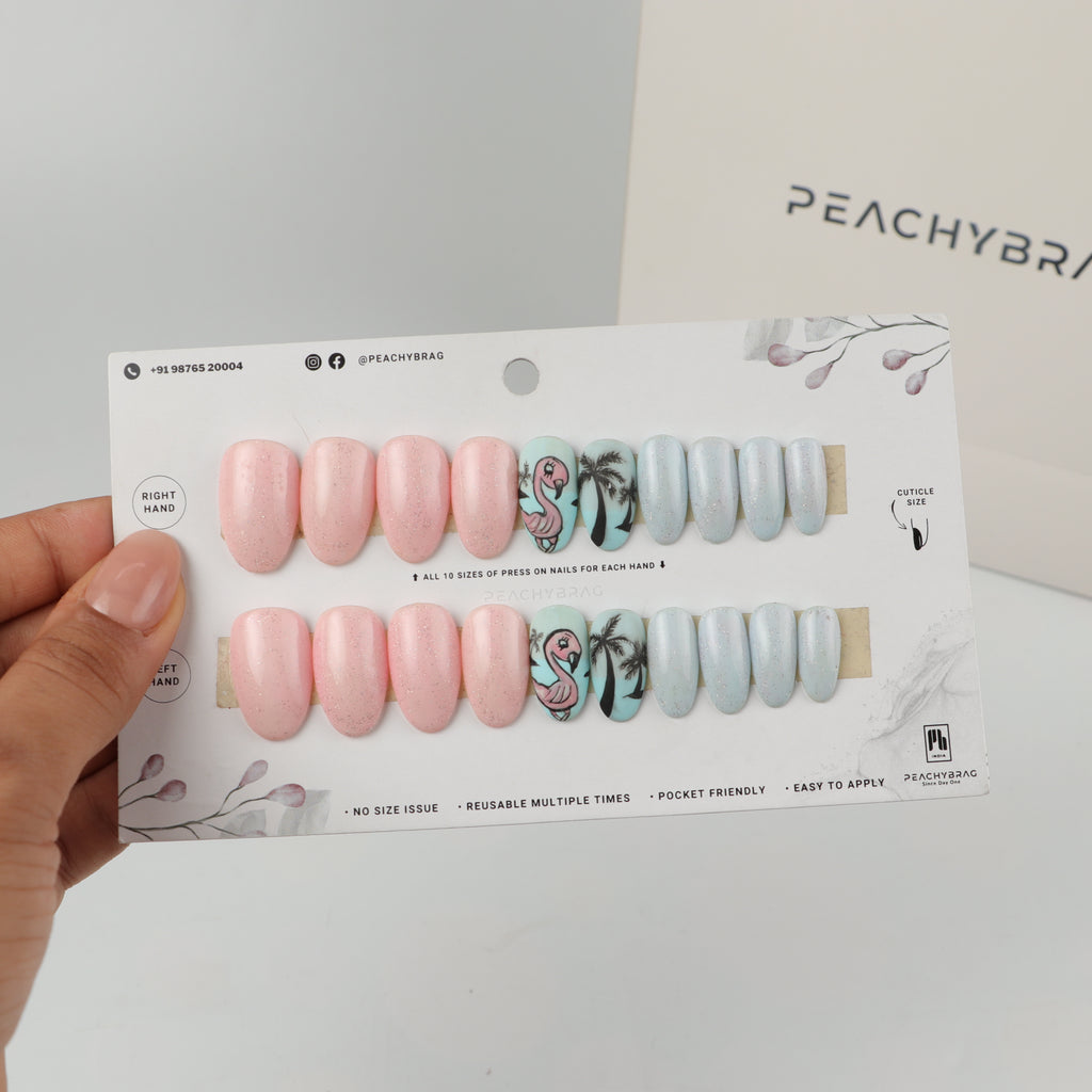 Flamingo Bae Press Ons