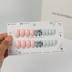 Flamingo Bae false nails, premium press-on design