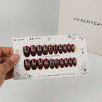 Majestic Maroon false nails, premium press-on design