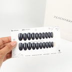 Charcoal Blue press-on nail set of 20 in standard sizes