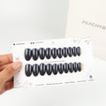 Charcoal Blue Solid Press Ons