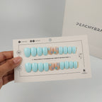 Starfish Blue press-on nails, designer reusable nail set