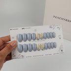 Bubbly Blue press-on nail set of 20 in standard sizes