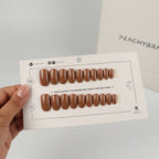 Caramel Mocha reusable press-on nails for an at-home manicure