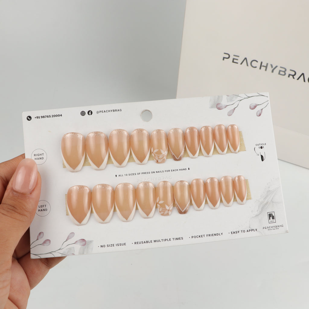 Heavenly Bloom press-on nails, exclusive reusable nail set