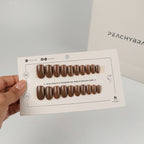 Coffee Date press-on nail set of 20 in standard sizes