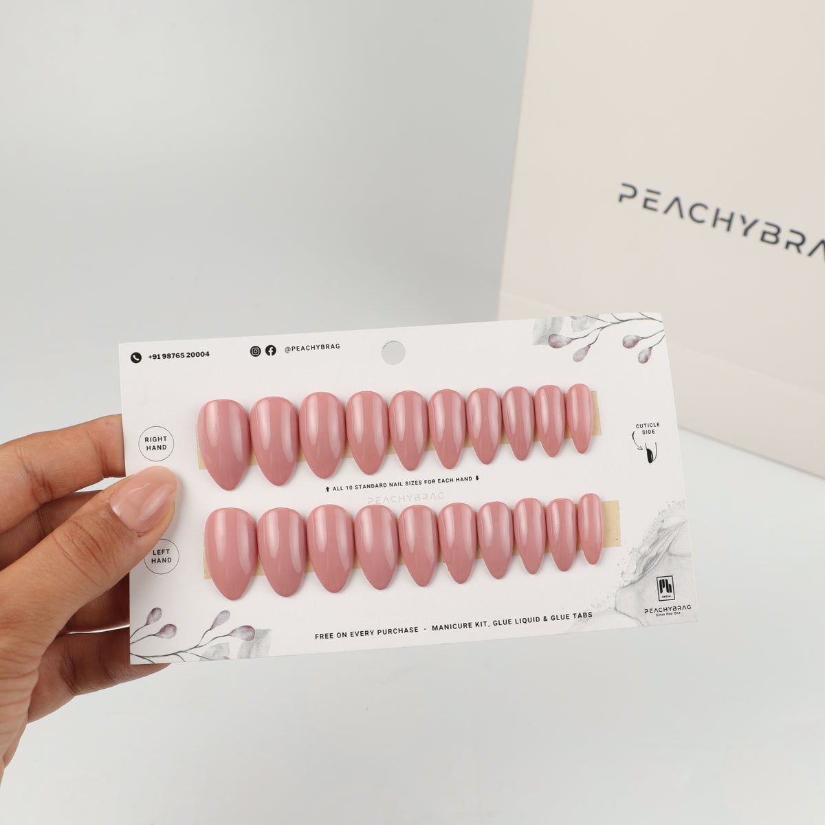 Love Bite press-on nail set of 20 in standard sizes