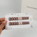 Chocolate Crush & Champagne press-on nail set of 20 in standard sizes