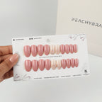 Foil Whisper Pink press-on nail set of 20 in standard sizes