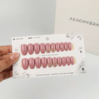 SparkLand Pink false nails, designer press-on design