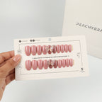 Crystal Fly Pink press-on nails, designer reusable nail set