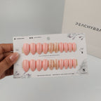Marble Glow false nails, designer press-on design