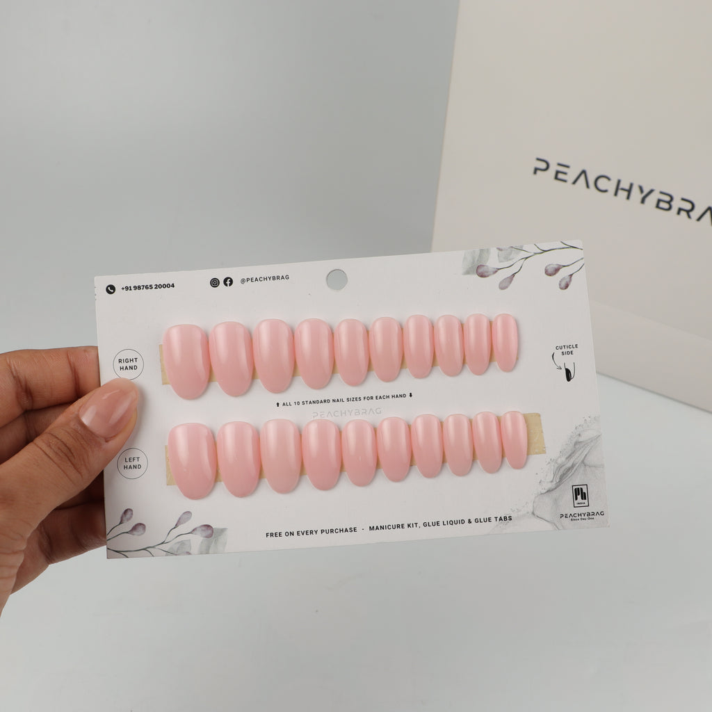 Milky Pink Solid Press Ons