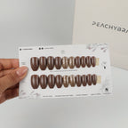 Coffee Date & Bling press-on nails, classic reusable nail set