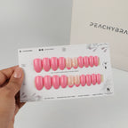 Flora Pink press-on nail set of 20 in standard sizes