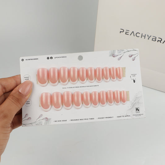 Rosy Chrome White French Tips
