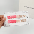 Coral Curve press-on nail set of 20 in standard sizes