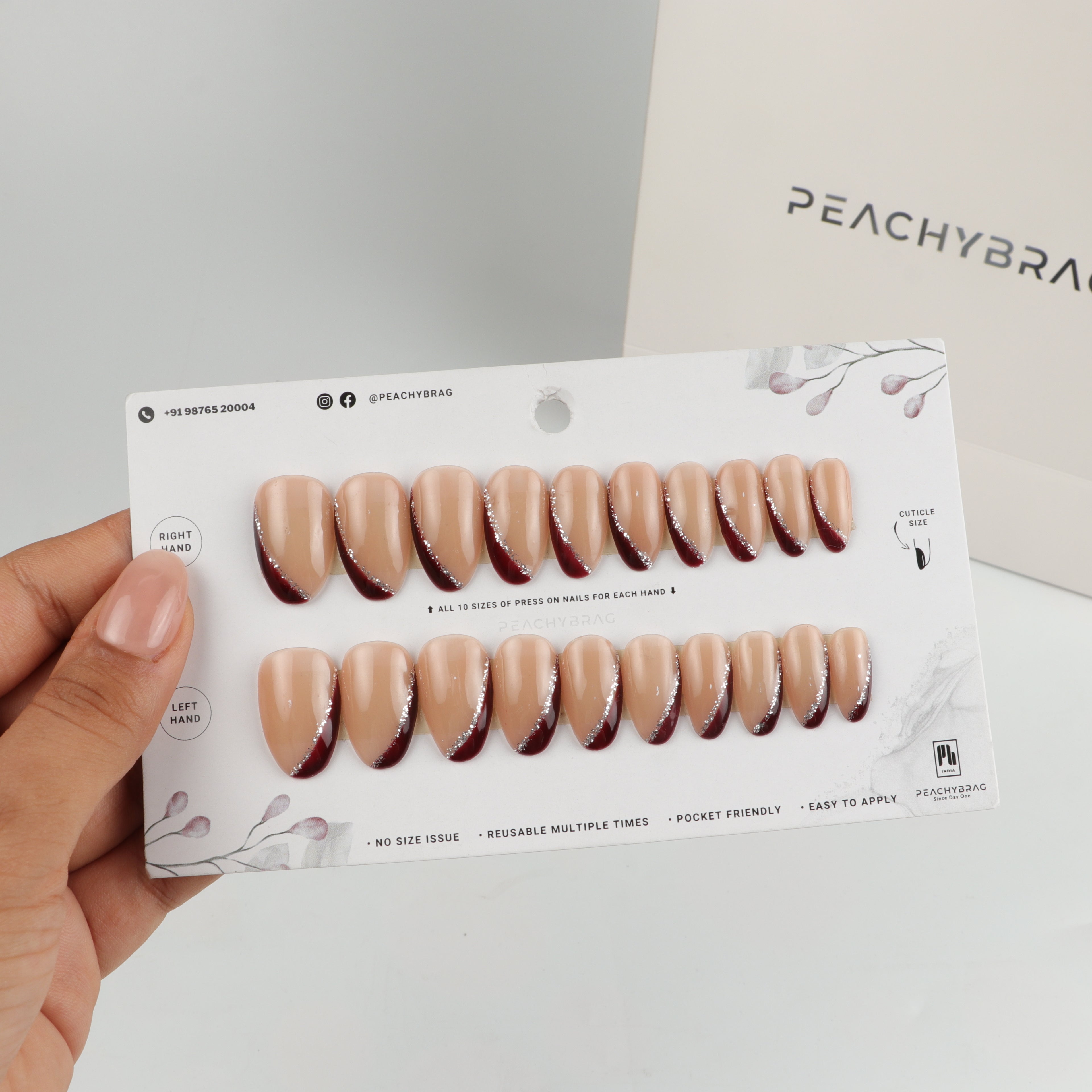 Side French WINE Nails