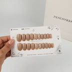 Latte Grid press-on nail set of 20 in standard sizes